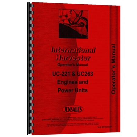New Operators Manual Made Fits Case-IH Power Unit Model UC263